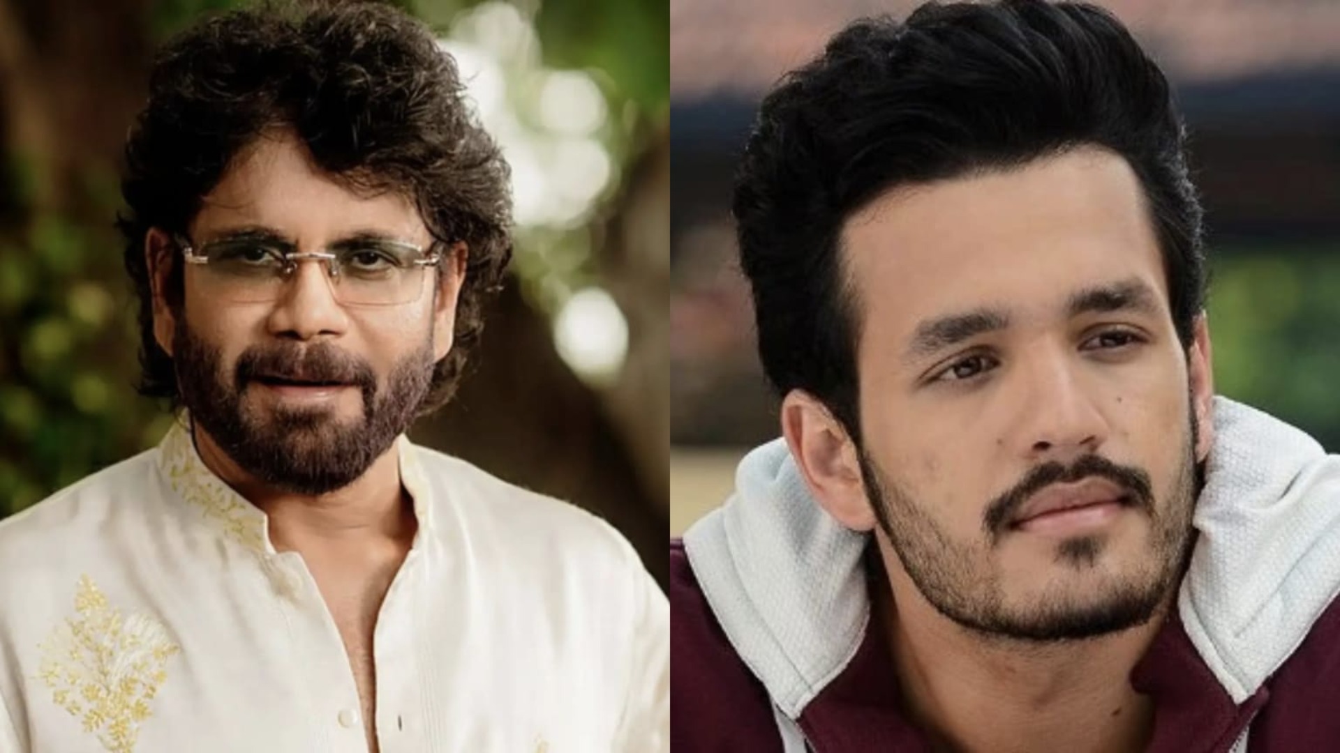 Akhil Akkineni Recovery with Nagarjuna during a public event